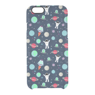 Astronauts Planets Rockets and Aliens Clear iPhone 6/6S Case