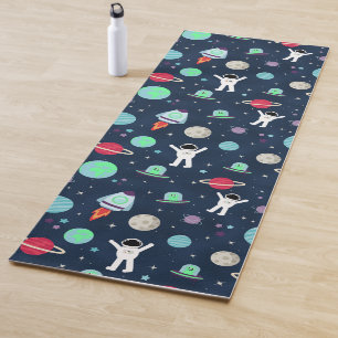 Astronauts Planets Rockets and Aliens Yoga Mat