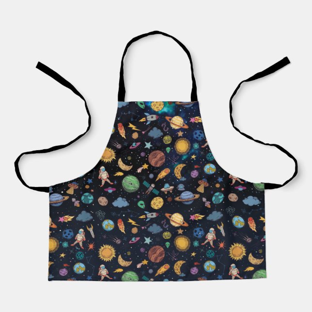Astronauts Planets Space, Back To School Apron (Front)