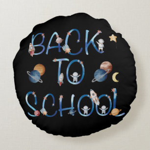 Astronauts Planets Space,back to school Round Pillow