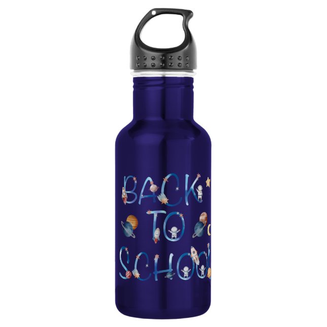 Astronauts Planets Space, Back To School  Stainless Steel Water Bottle (Front)