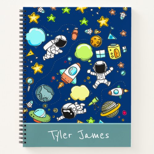 Astronauts Planets Space Kids Notebook