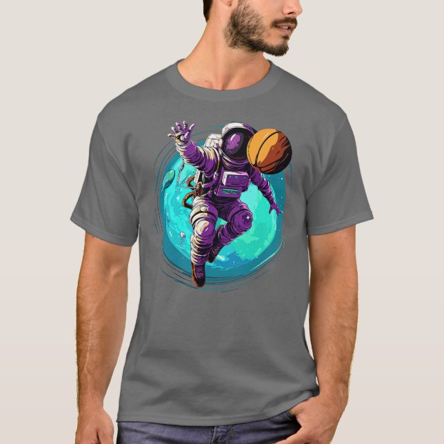 Astronauts playing basketball T-Shirt (Front)