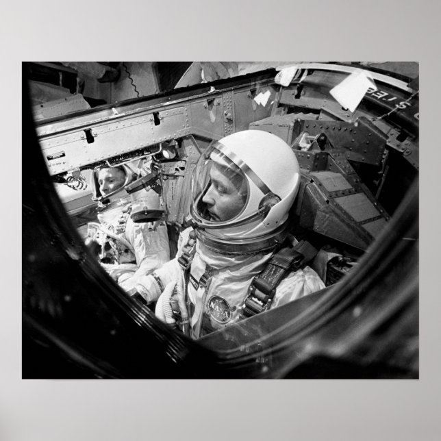 Astronauts seated inside Gemini 4 Poster (Front)