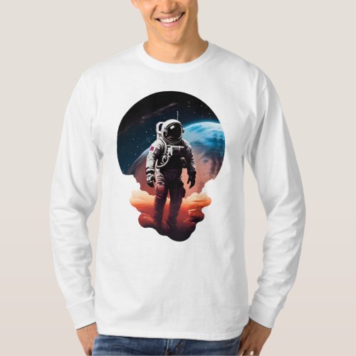 Astronauts Solace Contemplation on the Moon T_Shirt