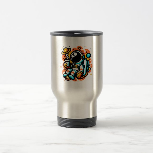 Astronaut's Space Coffee Moment Travel Mug (Center)