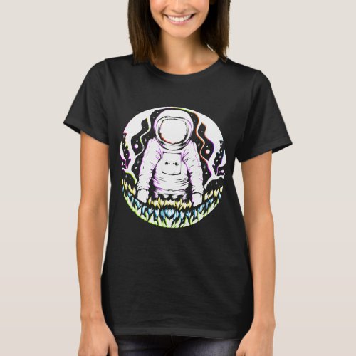 Astronauts Trippy Astronaut Space Ship T_Shirt