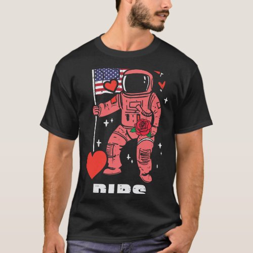 Astronauts Valentines Day Astronaut US Flag Dibs S T_Shirt