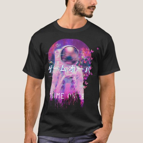 Astronauts Vaporwave Aesthetic Japan Game Over Ast T_Shirt