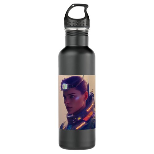 Astronauts Woman Cave Explorer Adventure Space Tra Stainless Steel Water Bottle