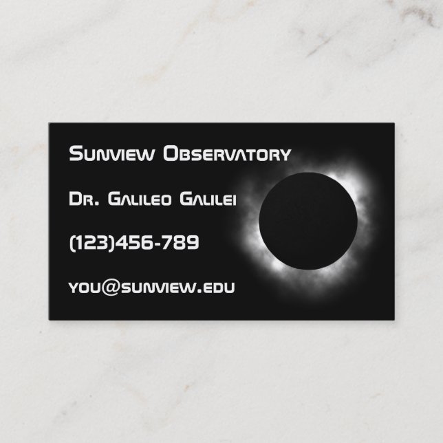 Astronomer business card template (Front)