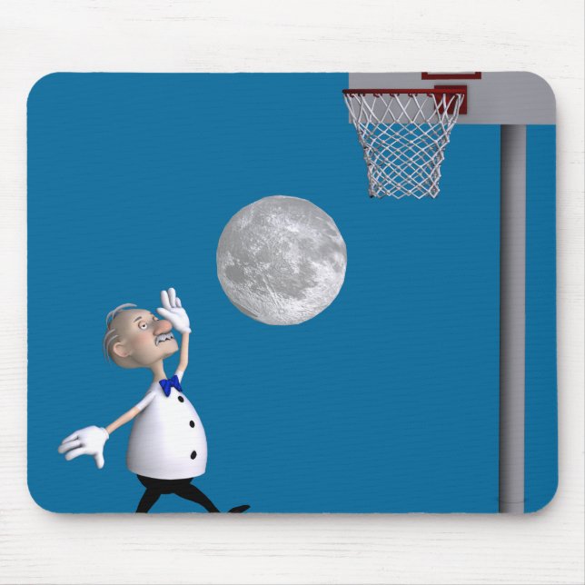 Astronomer Playing Basketball Mouse Pad (Front)