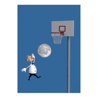 Astronomer Playing Basketball Poster
