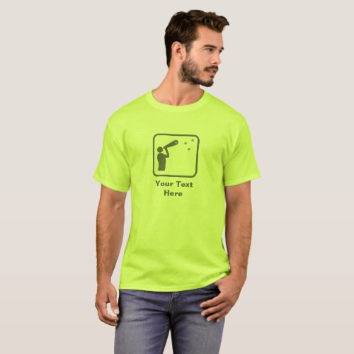 Astronomer with Telescope Grey Logo __ Customize T_Shirt
