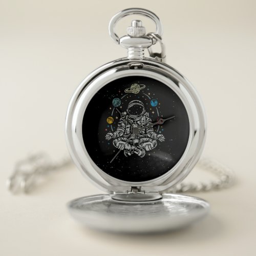 Astronomer Yogi Meditation Astronaut Pocket Watch