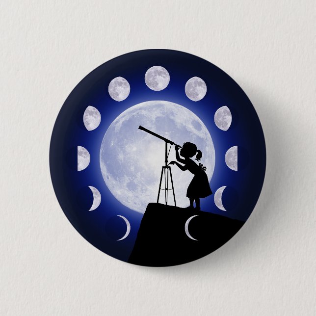 Astronomer's, Astronomy, Moon Phase Button (Front)