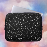 Astronomers Dream Constellation Pattern Laptop Sleeve<br><div class="desc">Groups of stars forming recognizable patterns of constellations in white on a black background.</div>