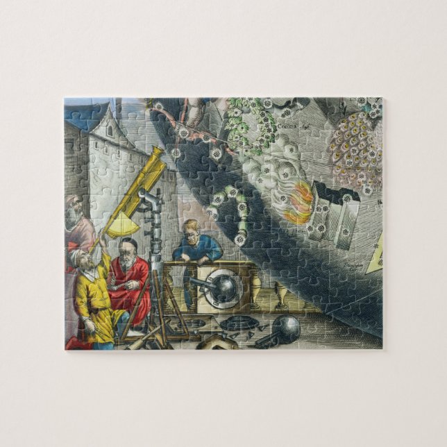 Astronomers looking through a telescope, detail fr jigsaw puzzle (Horizontal)