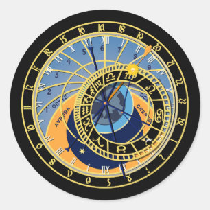 Astronomical Clock Astrology Star Constellation Classic Round Sticker