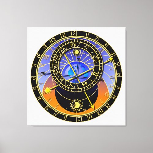 Astronomical Clock Canvas Print