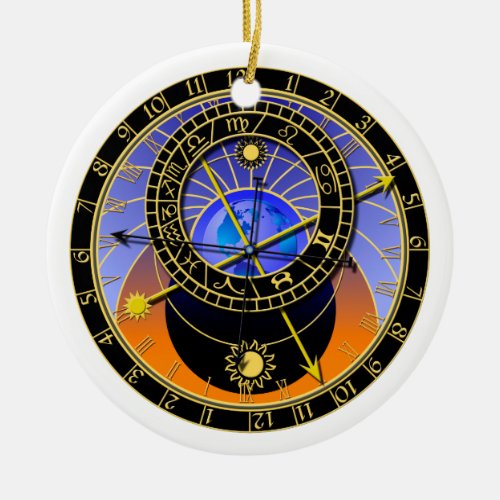 Astronomical Clock Ceramic Ornament