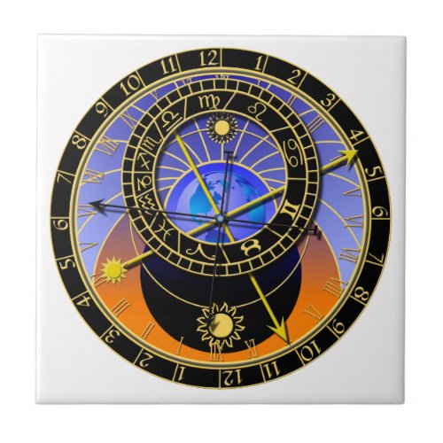 Astronomical Clock Ceramic Tile
