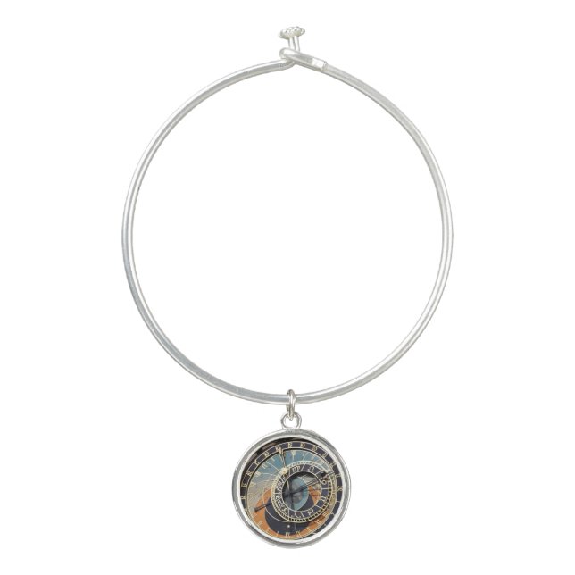Astronomical Clock In Prague  Bangle Bracelet (Front)