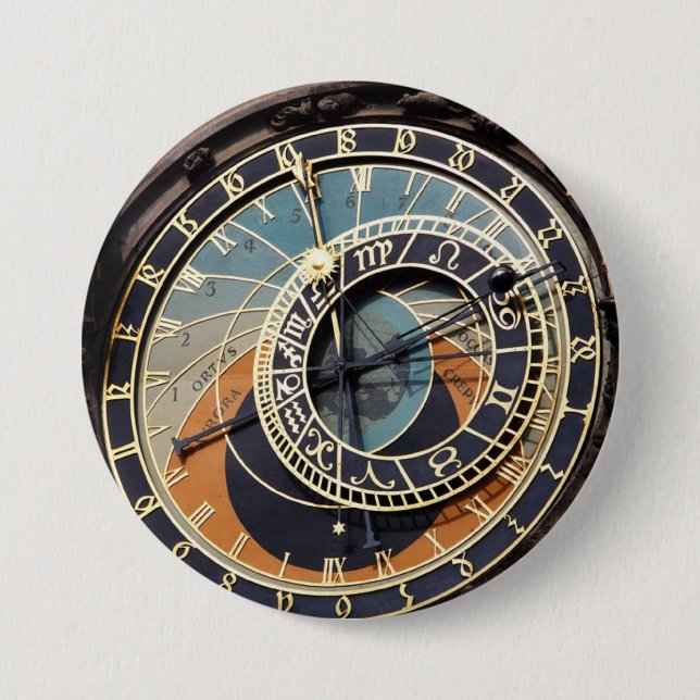 Astronomical Clock In Prague Button (Front)