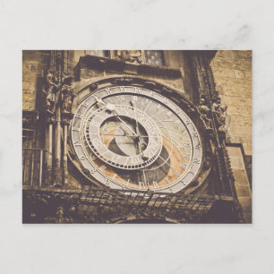 Astronomical Clock in Prague Czech Republic Postcard