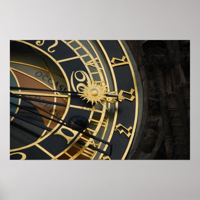 Astronomical Clock in Prague, Czech Republic Poster (Front)