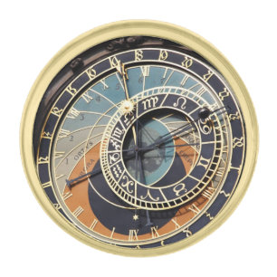 Astronomical Clock In Prague Gold Finish Lapel Pin