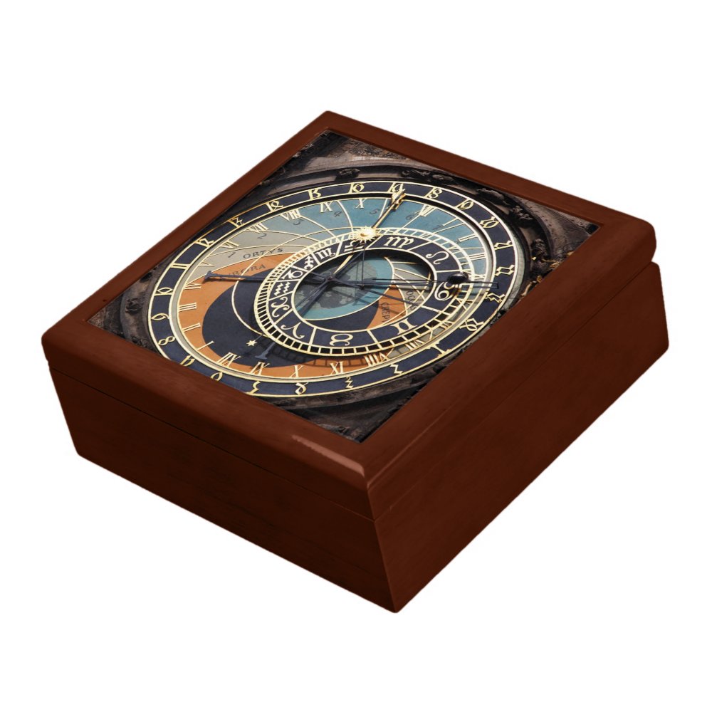 Discover Astronomical Clock In Prague Wooden Jewelry Keepsake Box