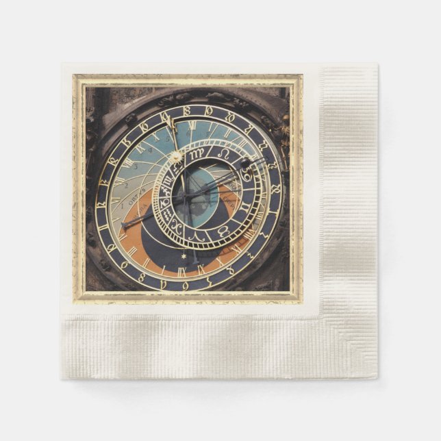 Astronomical Clock In Prague Napkins (Front)