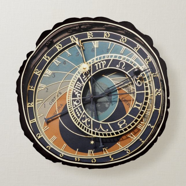 Astronomical Clock In Prague Round Pillow (Front)