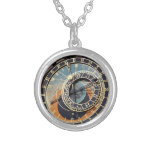 Astronomical Clock In Prague Silver Plated Necklace at Zazzle