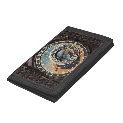 Astronomical Clock In Prague Trifold Wallet
