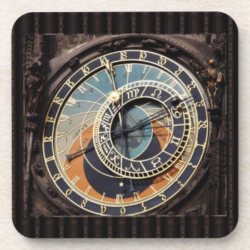 Astronomical Clock In Praque Beverage Coaster by LeFlange at Zazzle