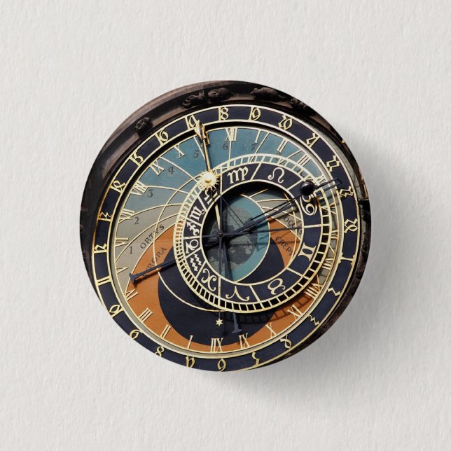 Astronomical Clock In Praque Button (Front)