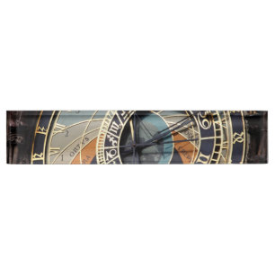 Astronomical Clock In Praque  Desk Name Plate