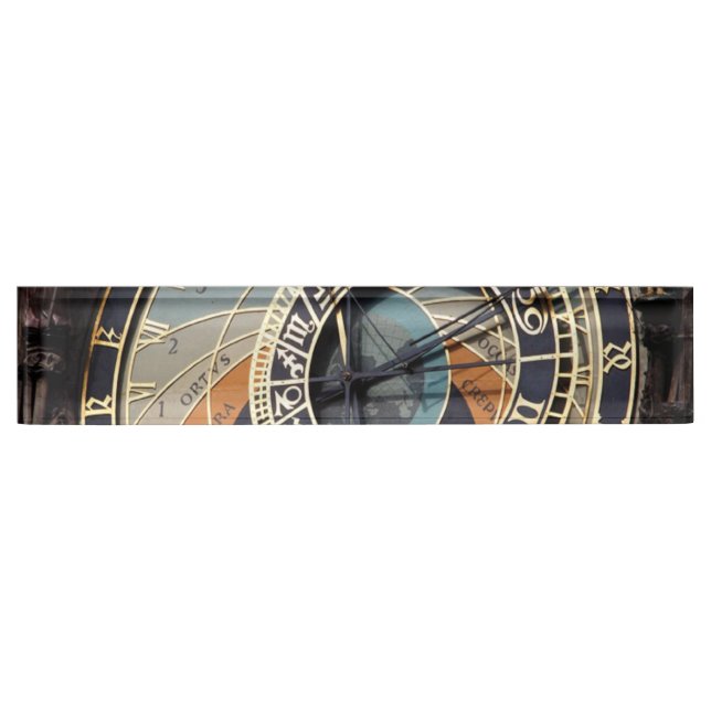 Astronomical Clock In Praque  Desk Name Plate (Front)