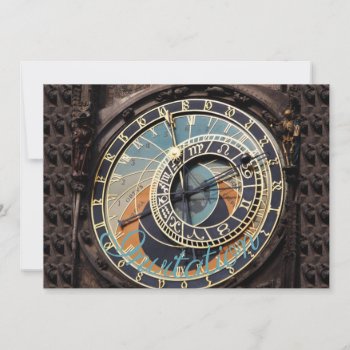 Astronomical Clock In Praque Invitation by LeFlange at Zazzle