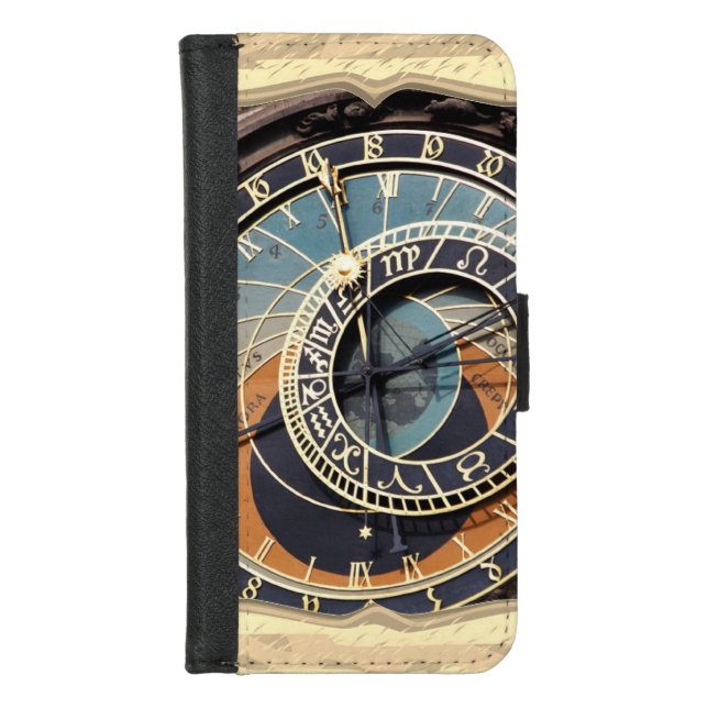 Astronomical Clock In Praque iPhone Wallet Case (Front)