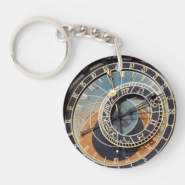 Astronomical Clock In Praque Keychain (Front)