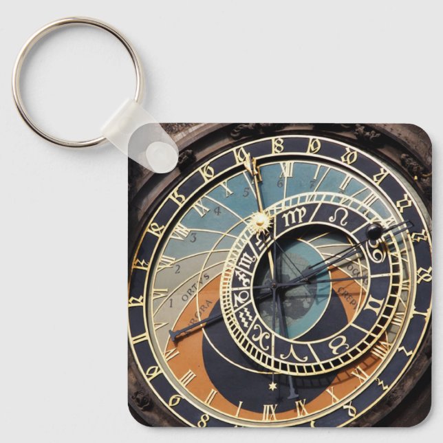 Astronomical Clock In Praque Keychain (Front)