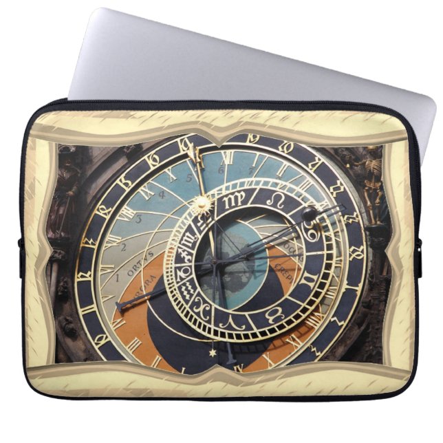 Astronomical Clock In Praque Laptop Sleeve (Front)