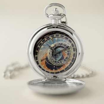 Astronomical Clock In Praque Pocket Watch by LeFlange at Zazzle