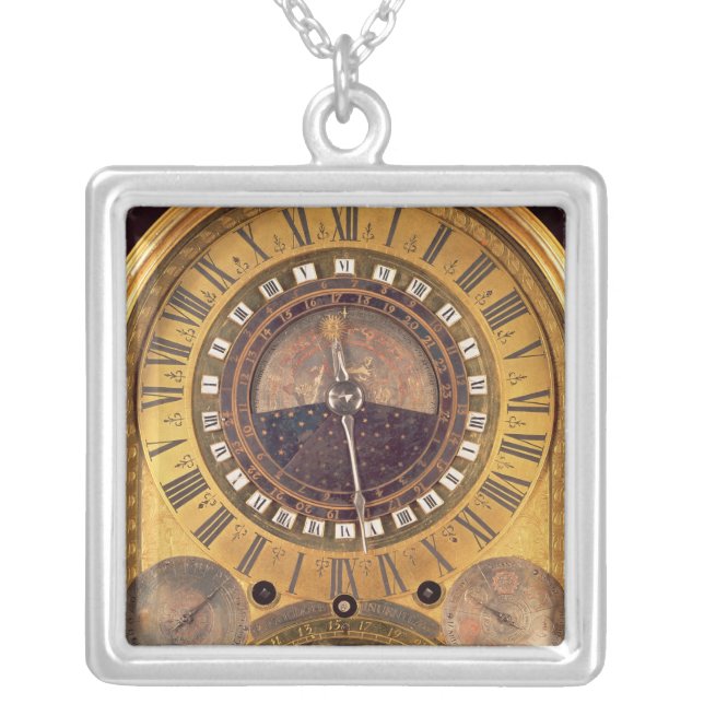 Astronomical clock made for the Grand Dauphin Silver Plated Necklace (Front)