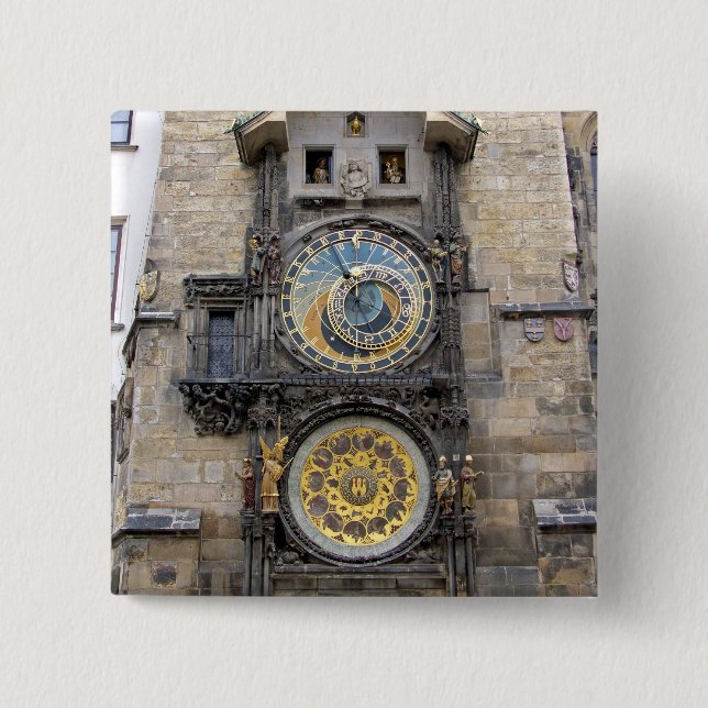 Astronomical Clock or Prague Orloj Button (Front)
