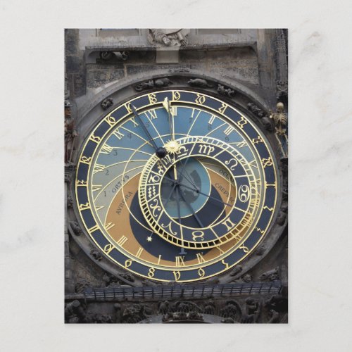 Astronomical Clock or Prague Orloj Postcard