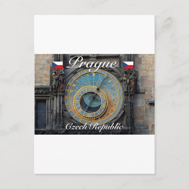 Astronomical clock Prague Orlog Czech Republic Postcard (Front)